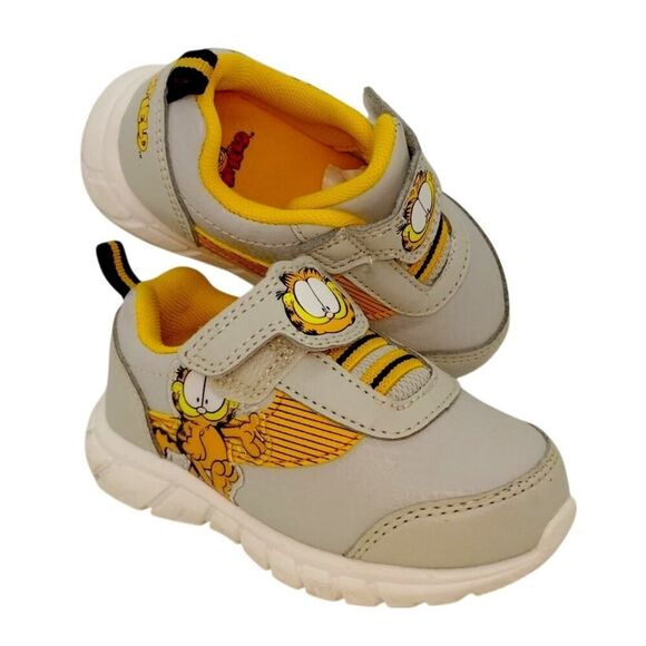 Nickelodeon Garfield Boys Gray & Orange Sneakers - Size 6 - Picture 1 of 7